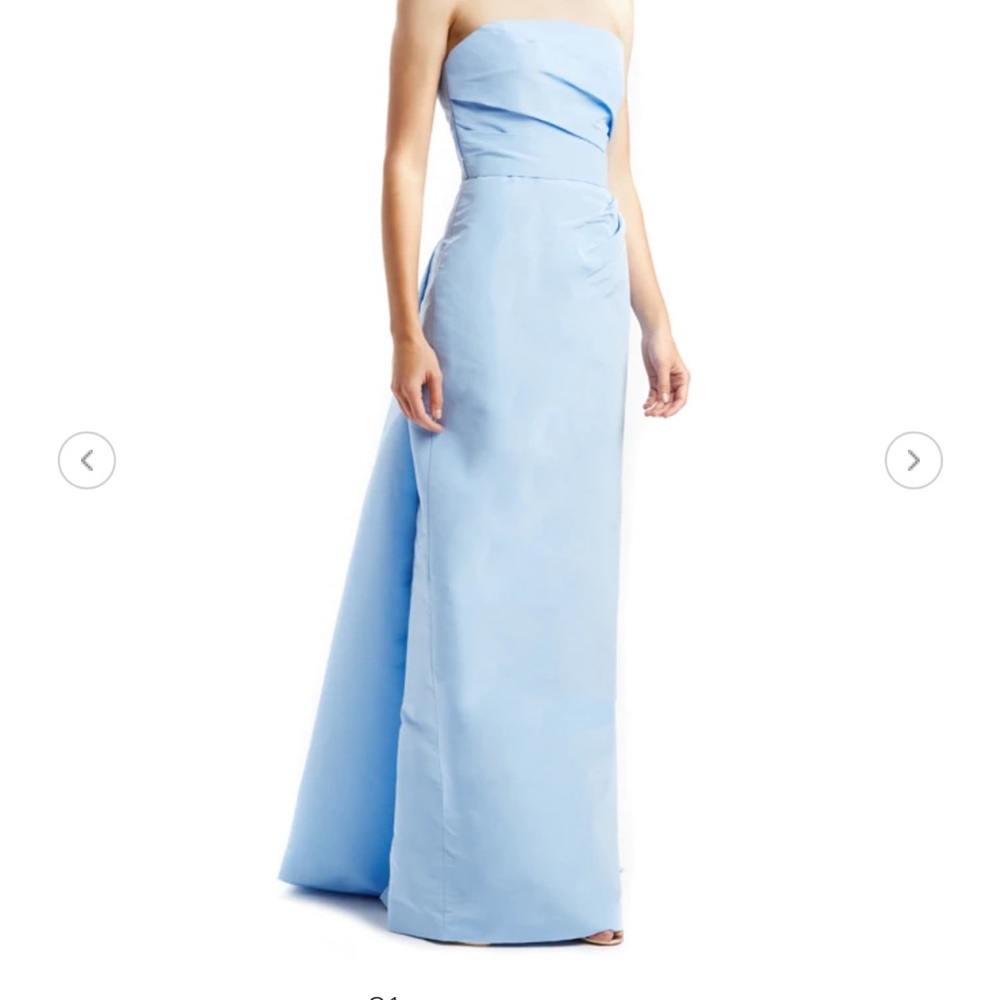 Monique Lhullier baby blue column drape gown, only wore once.